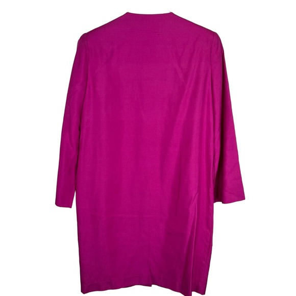 Mary‎ Ann Restivo Bergdorf Goodman Coat Jacket Pink Button Front Collarless VTG - Picture 2 of 11